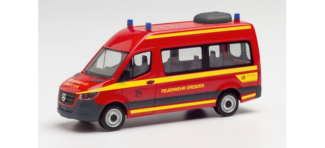Herpa MB Sprinter 18 Bus " Feuerwehr Dresden ", NH 09-10/20