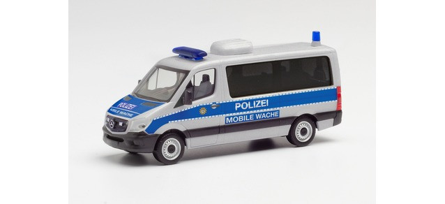 Herpa MB Sprinter 13 Flachdach Bus "Polizei Berlin / Mobile Wache", NH 01-02/21