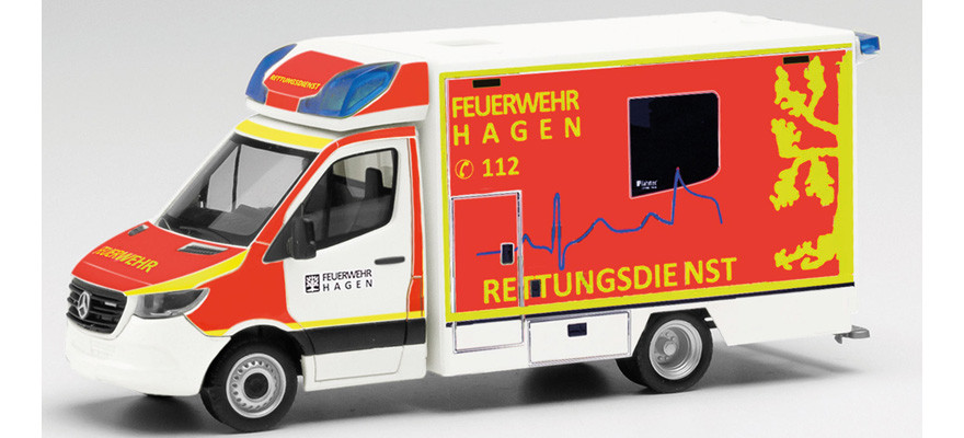 Herpa  MB Sprinter `18 Fahrtec RTW „Feuerwehr Hagen“, NH 05-06 / 22