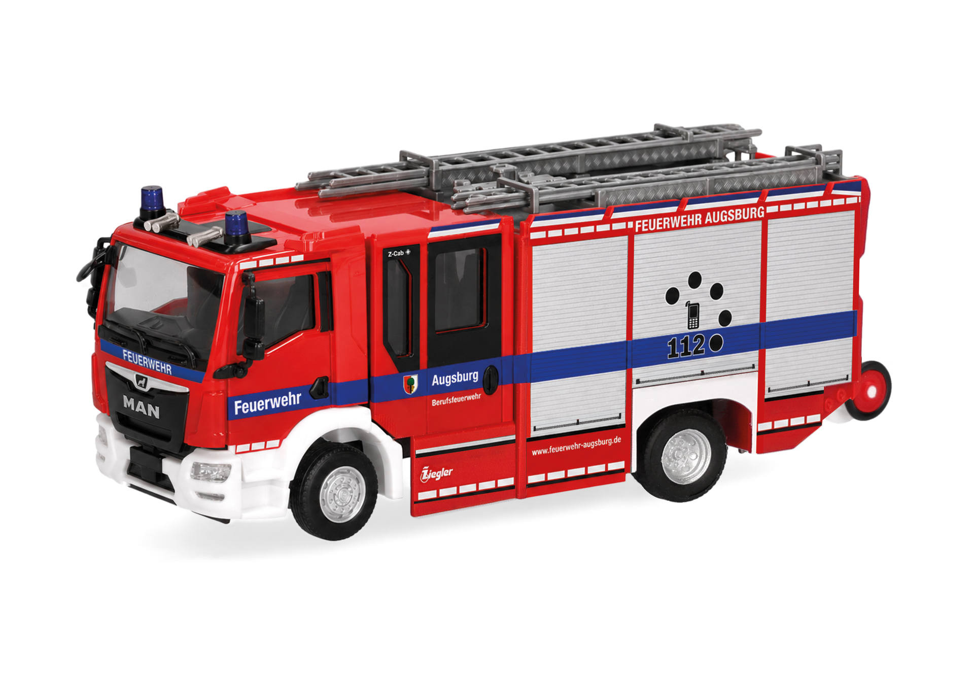 Herpa MAN TGM CC Z-Cab HLF "Feuerwehr Augsburg", NH 01-02/27