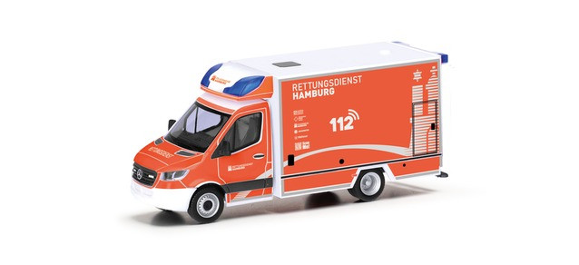 Herpa MB Sprinter 18 RTW " Feuerwehr Hamburg " ,NH 09-11/24