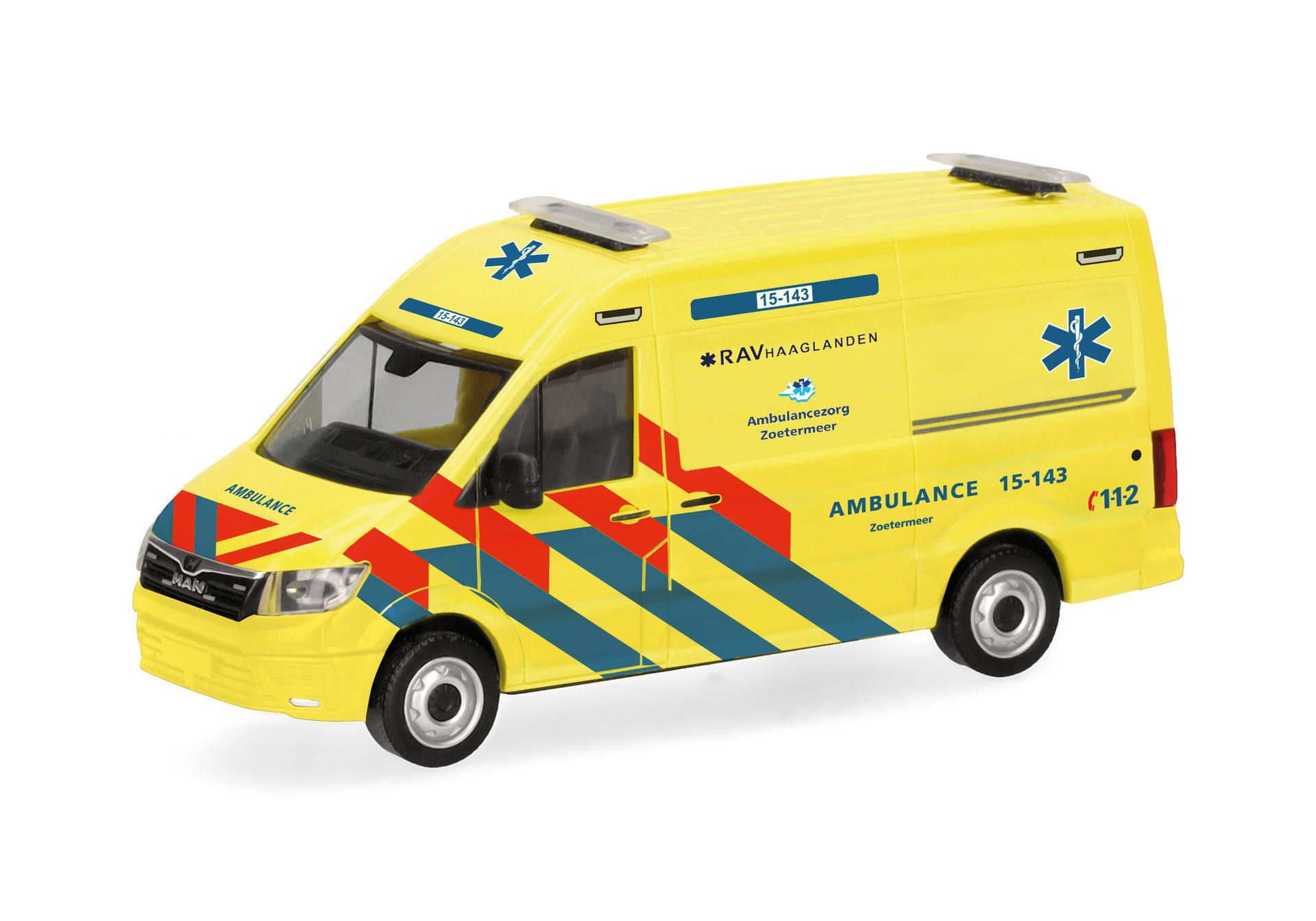Herpa MAN TGE Kasten HD "Ambulance 15-143" (NL) ,NH 11-12/25