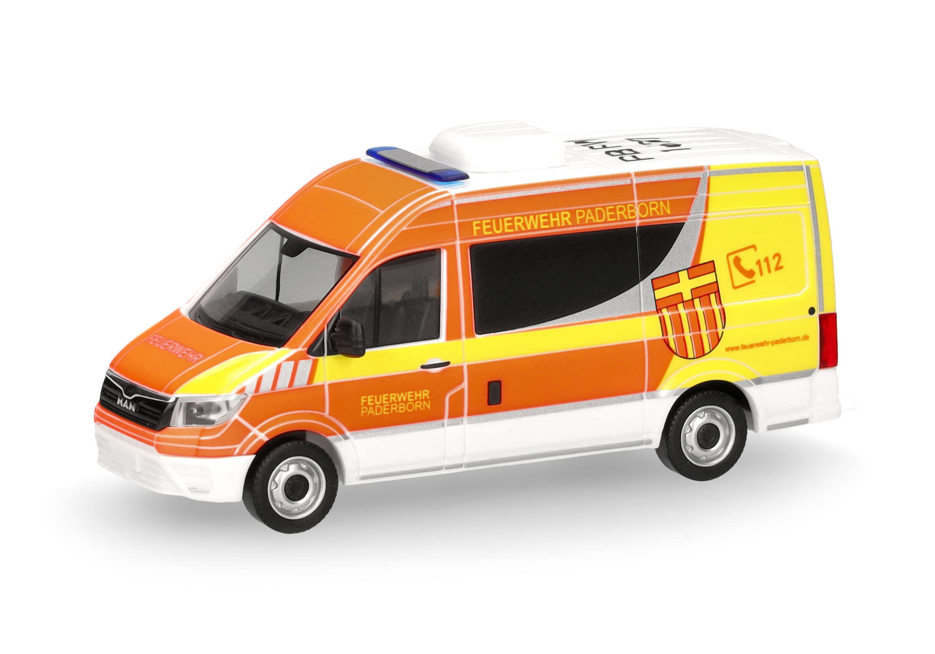 Herpa MAN TGE Halbbus Hochdach "Feuerwehr Paderborn" 