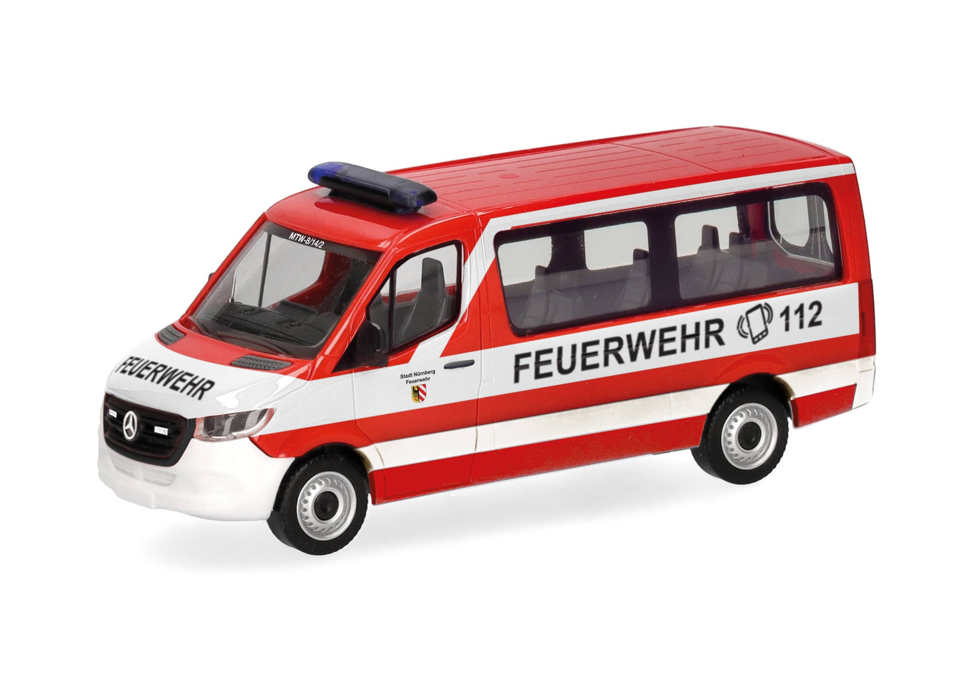 Herpa MB Sprinter '18 Flachdach Bus "Feuerwehr Nürnberg" ,NH 01-02/26