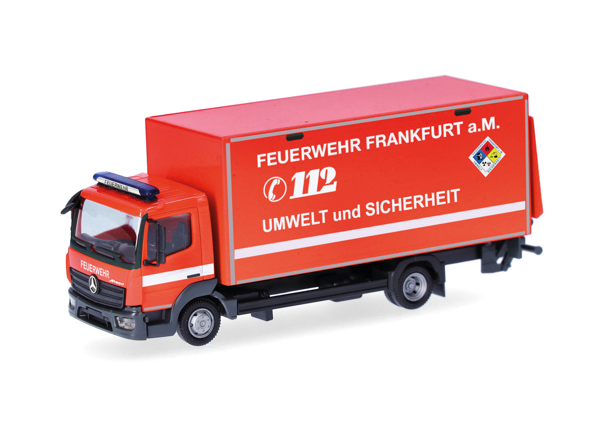 Herpa MB Atego`13 Koffer-LKW mit Ladebordwand "Feuerwehr Frankfurt/GW-Öl"  ,NH 05-06/26