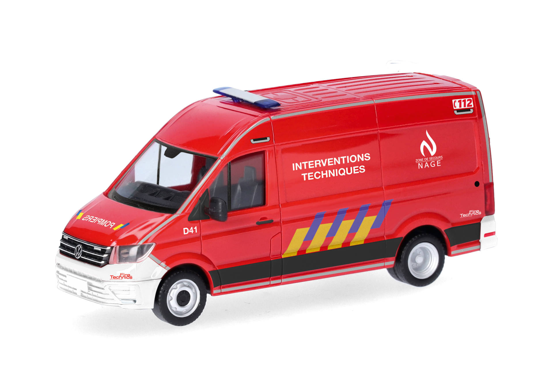 Herpa VW Crafter Kasten HD "Interventionsteam Technik Feuerwehr", Belgien ,NH 07-08/26