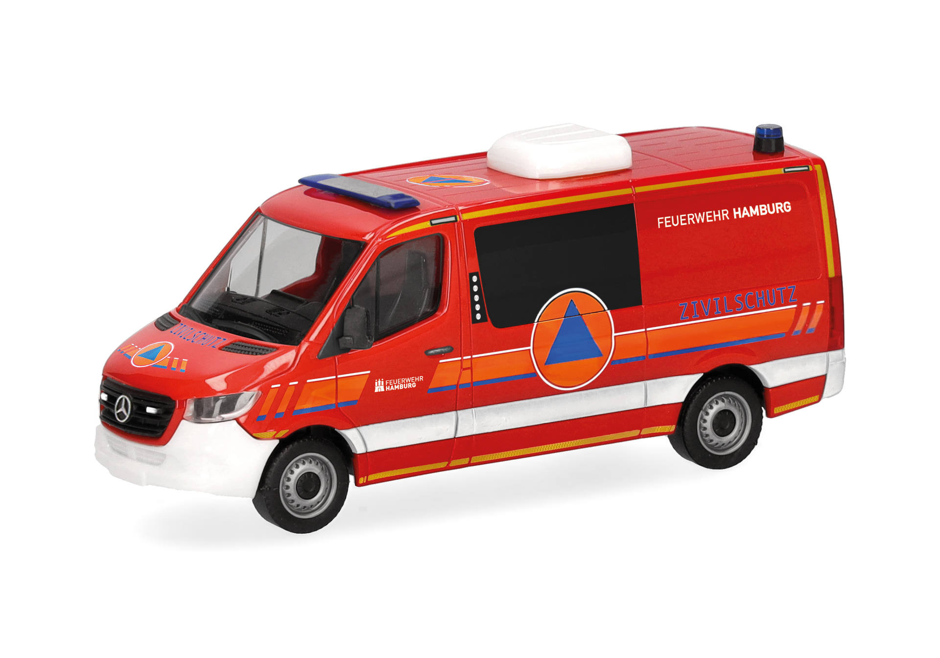 Herpa MB Sprinter '18 Halbbus Flachdach "Feuerwehr Hamburg/CBRN-ErKW" , NH 09-10/26