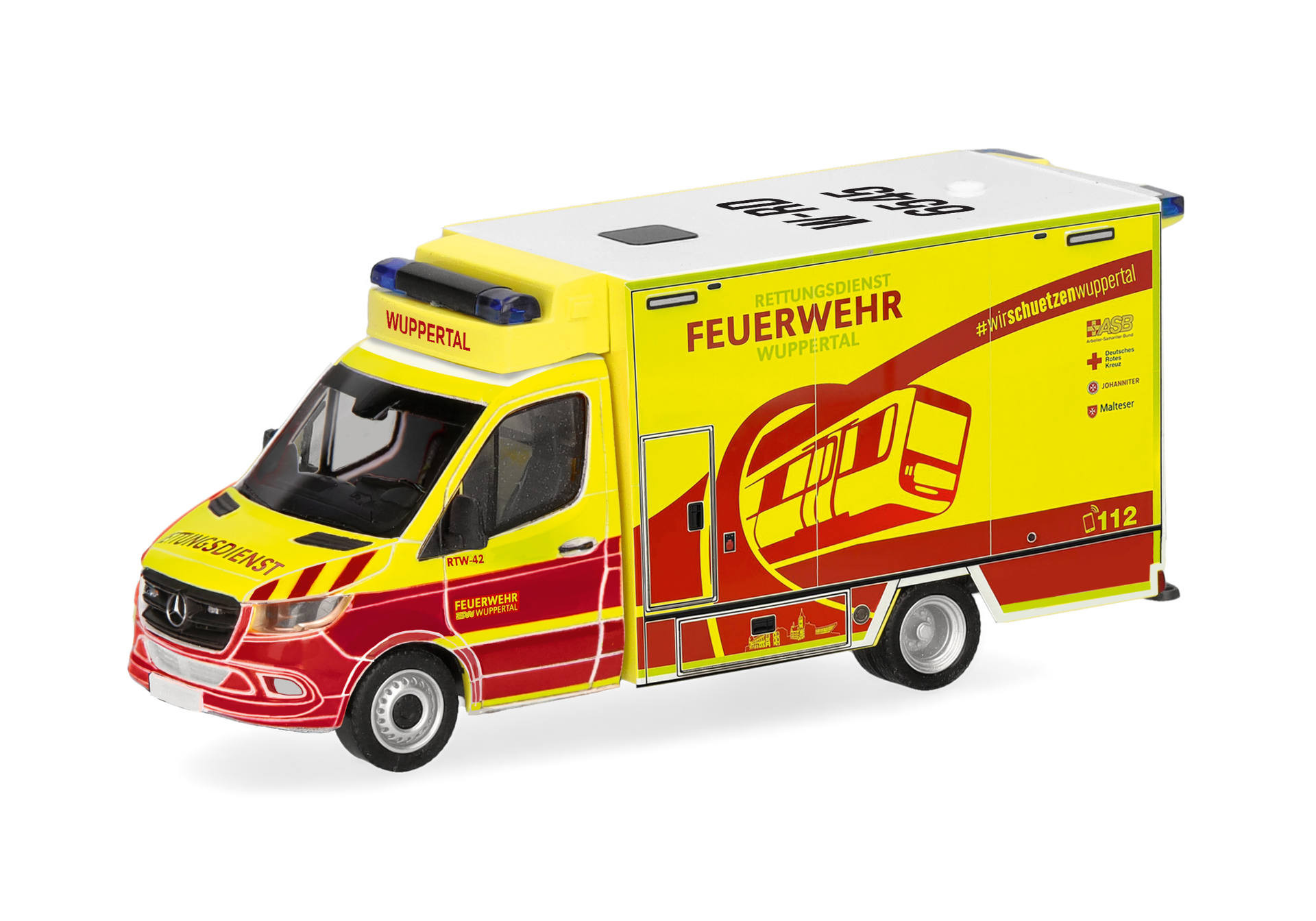 Herpa MB Sprinter '18 Fahrtec RTW "Feuerwehr Wuppertal"  , NH 11-12/26