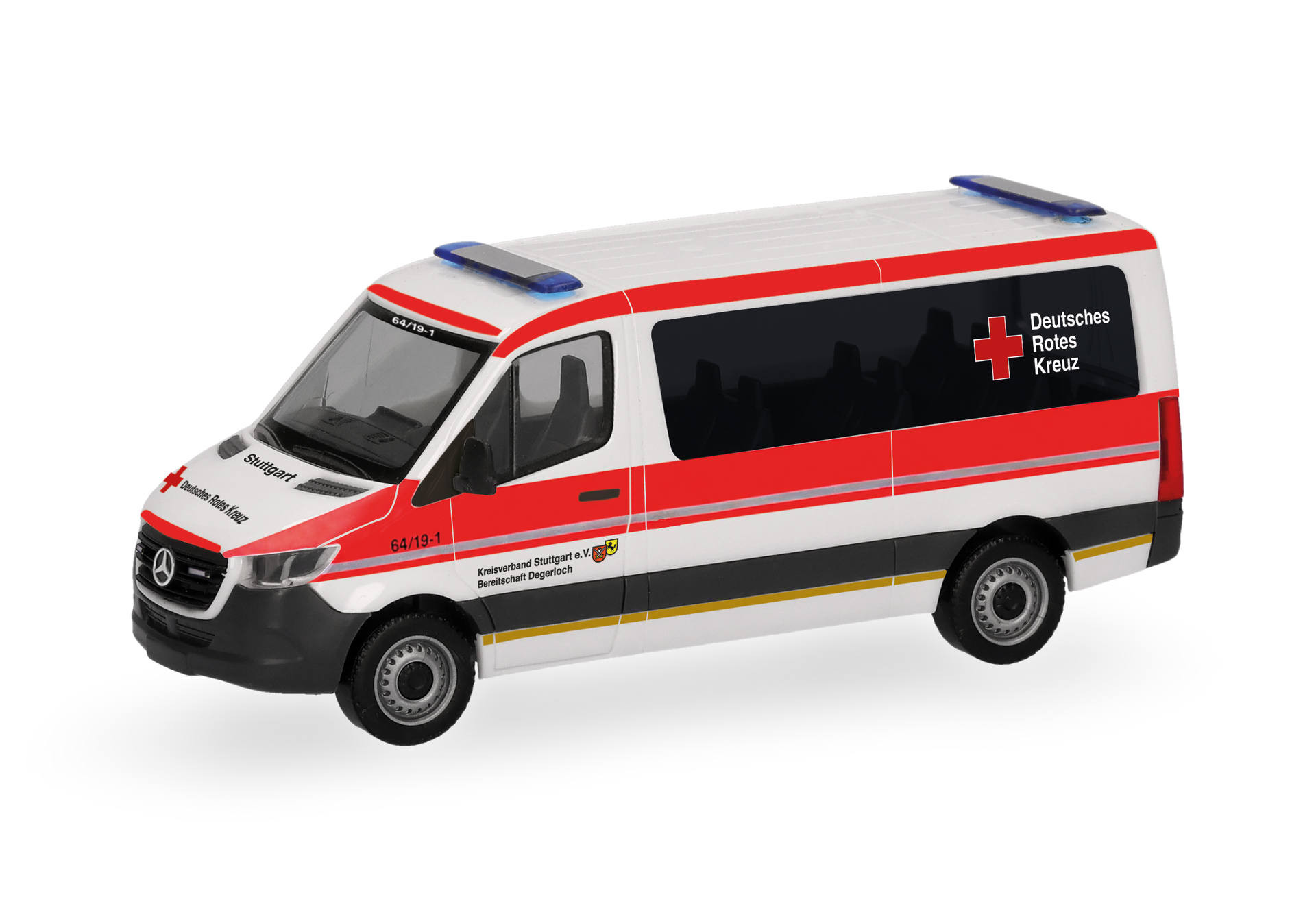 Herpa MB Sprinter '18 Bus FD "DRK Stuttgart Degerloch" ", NH 01-02/27