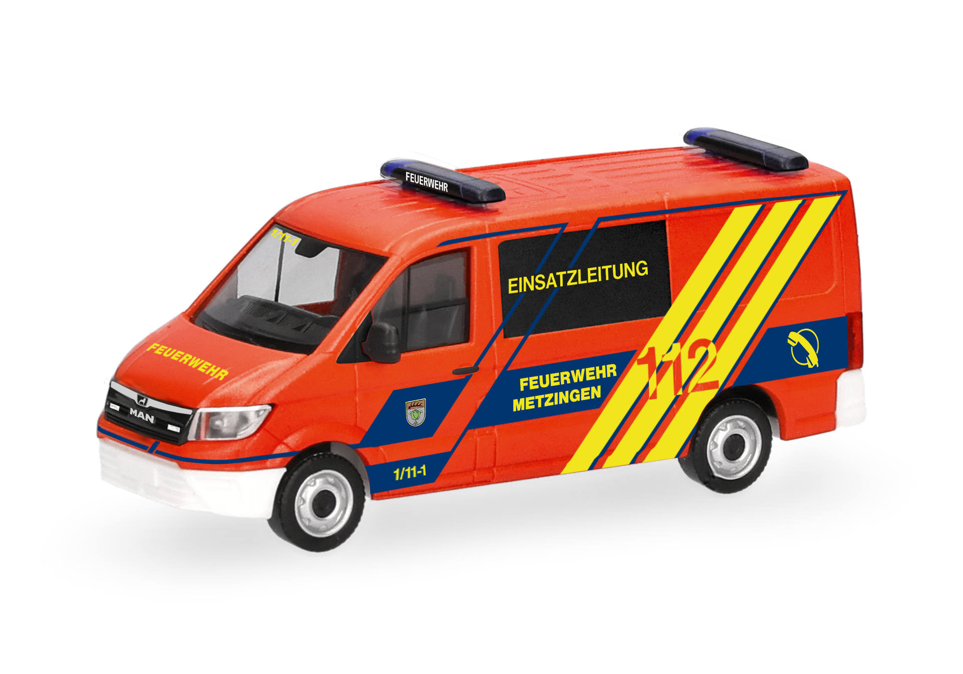 Herpa MAN TGE ELW "Feuerwehr Metzingen" ", NH 01-02/27