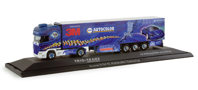 Herpa  Scania R TL Kühlkoffer-Sattelzug "Trio-Trans/3M" 