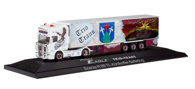 Herpa Scania R TL Kühlkoffer-Sattelzug "Trio-Trans Power Eagle" (Bayern / Friedberg)