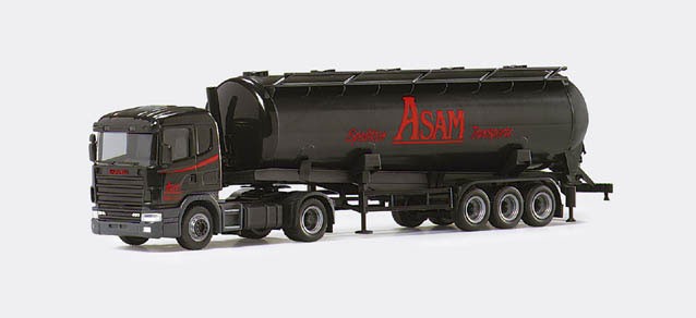 Herpa Scania 124 Silo-SZ 56m³ 'Asam Spedition' 