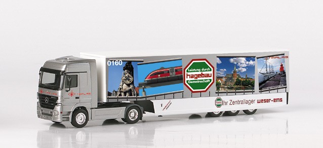 Herpa MB Actros LH Safeliner-SZ Zentrallager Weser-Ems