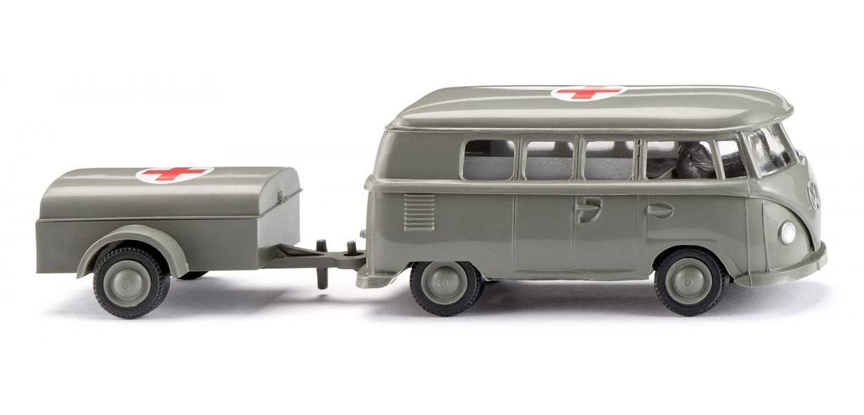 Wiking VW T1 Bus Krankenwagen mit Anhänger NH 02/26