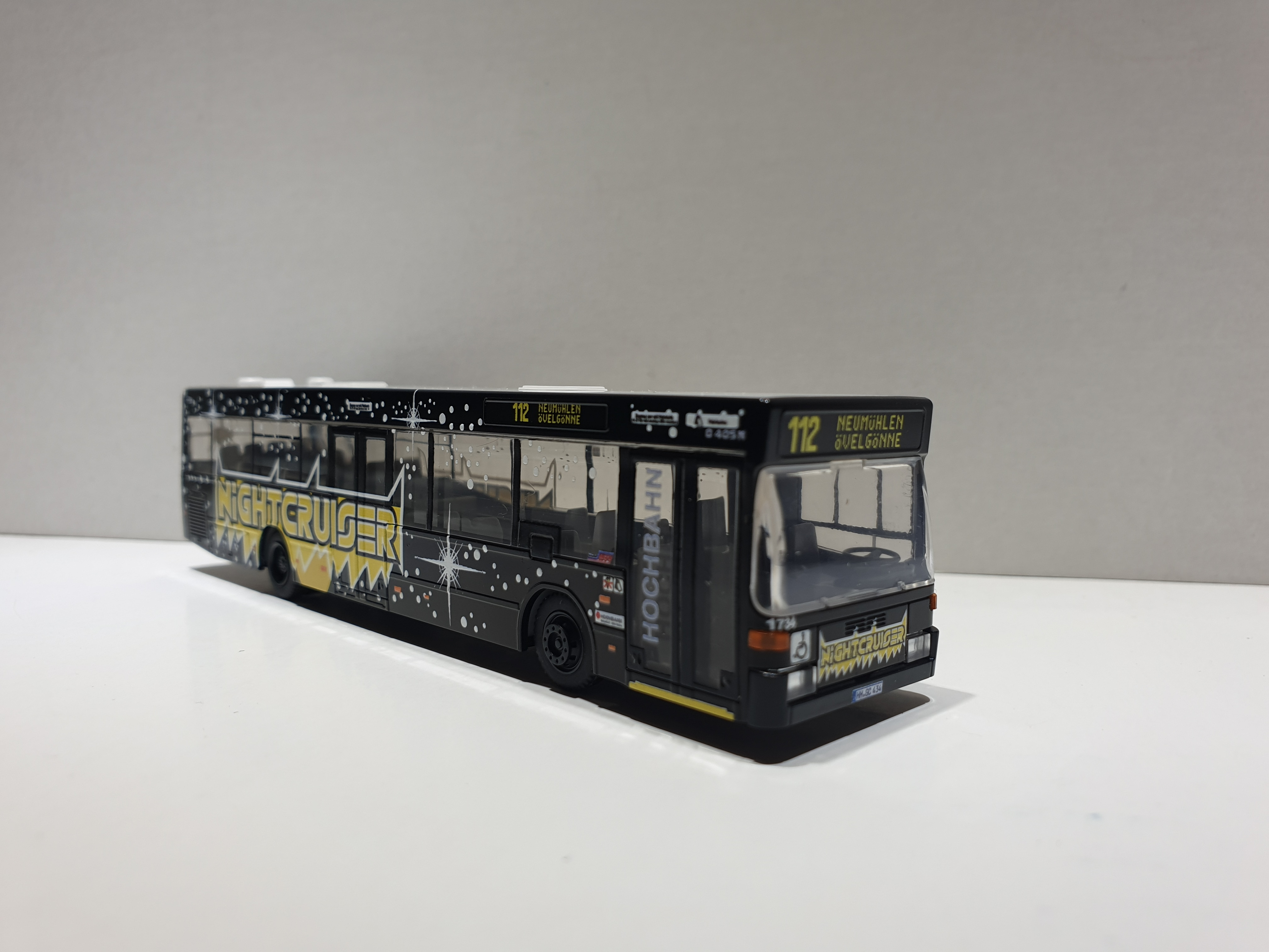 Rietze MB O 405 N2 " Hamburger Hochbahn Nightcruiser (gelbe Schrift) "