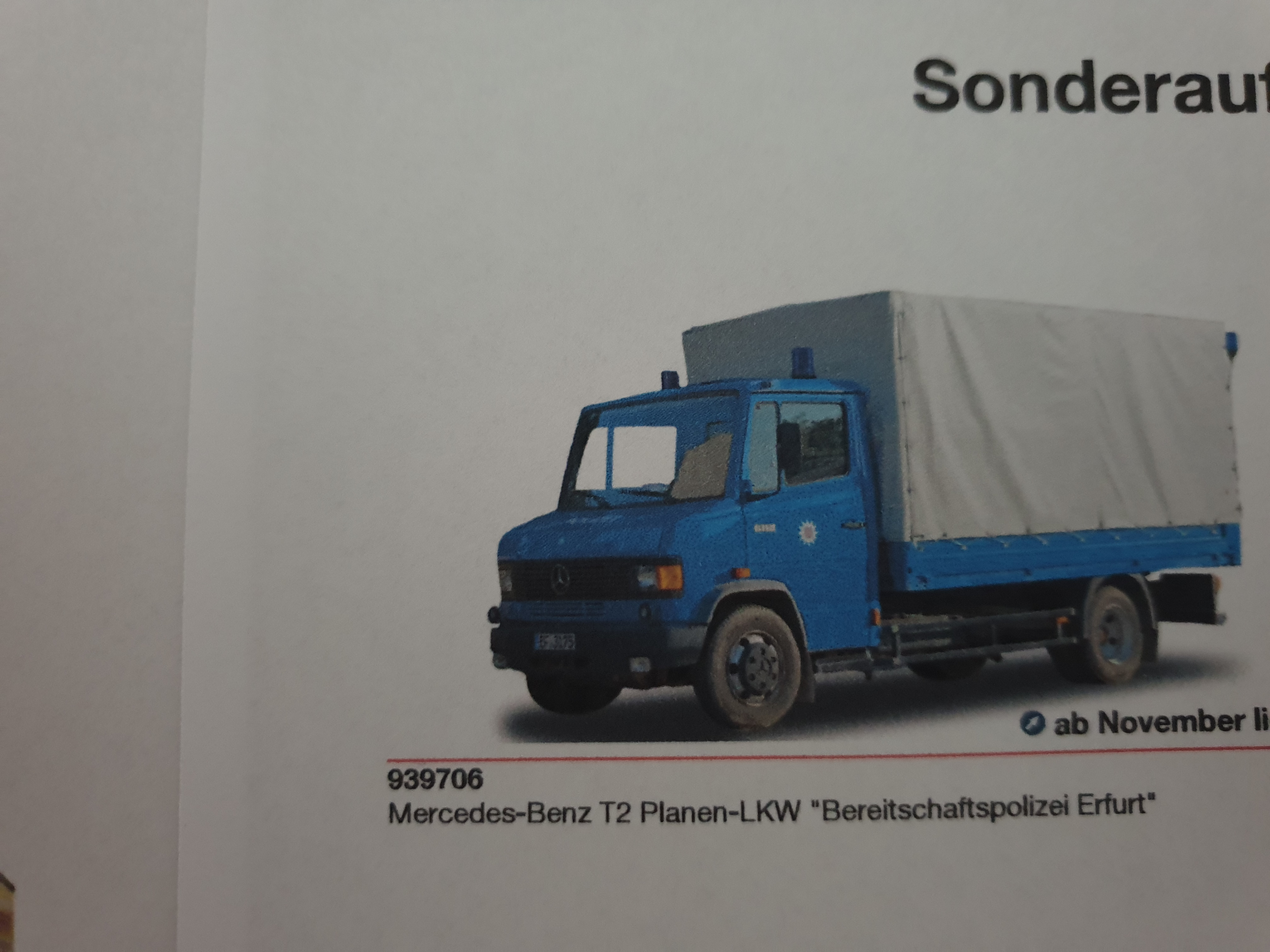 Herpa MB T2 Pritsche / Plane Bereitschaftspolizei Erfurt
