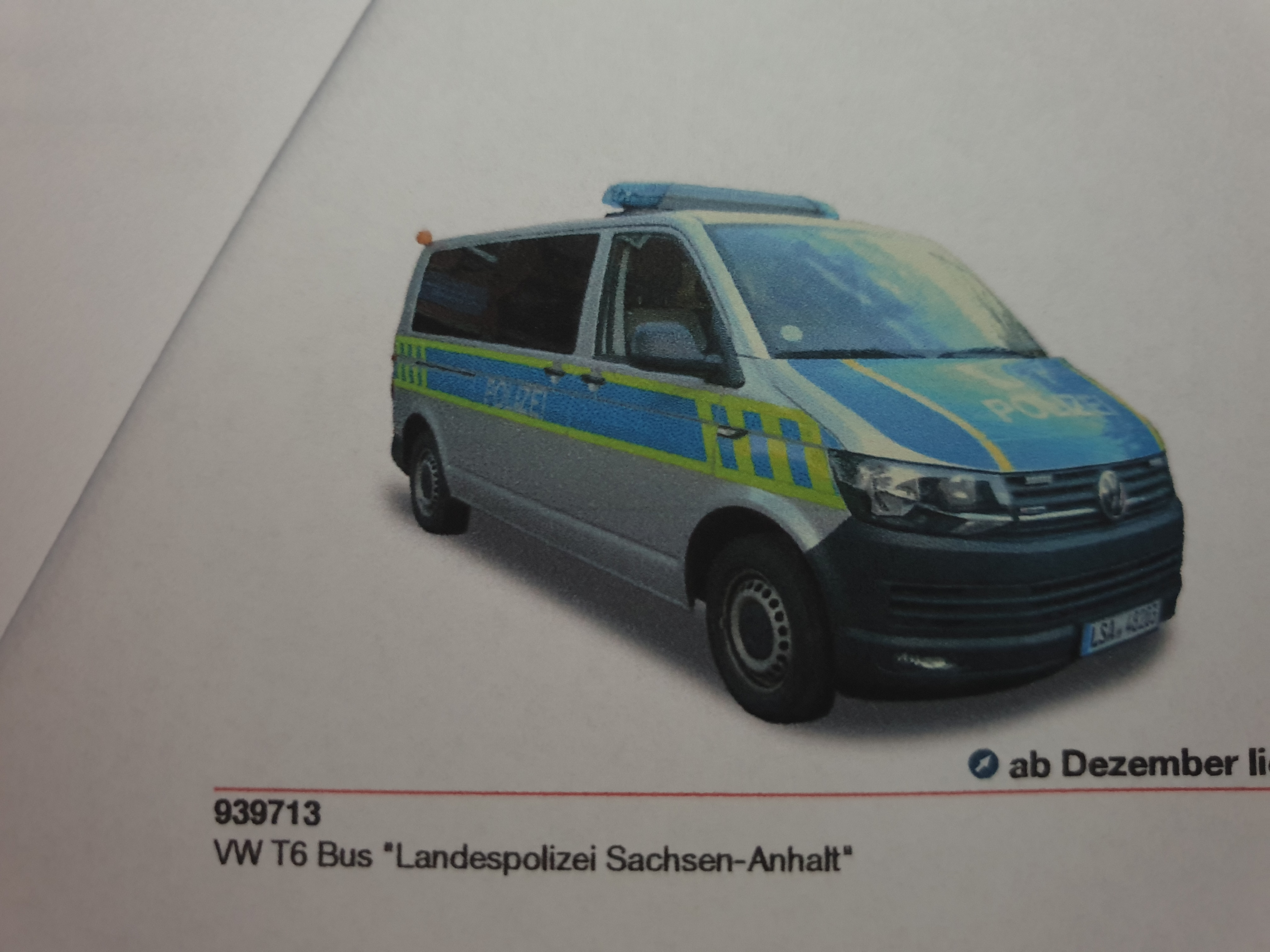Herpa VW T6 Bus Landespolizei Sachsen-Anhalt, NH 12/19