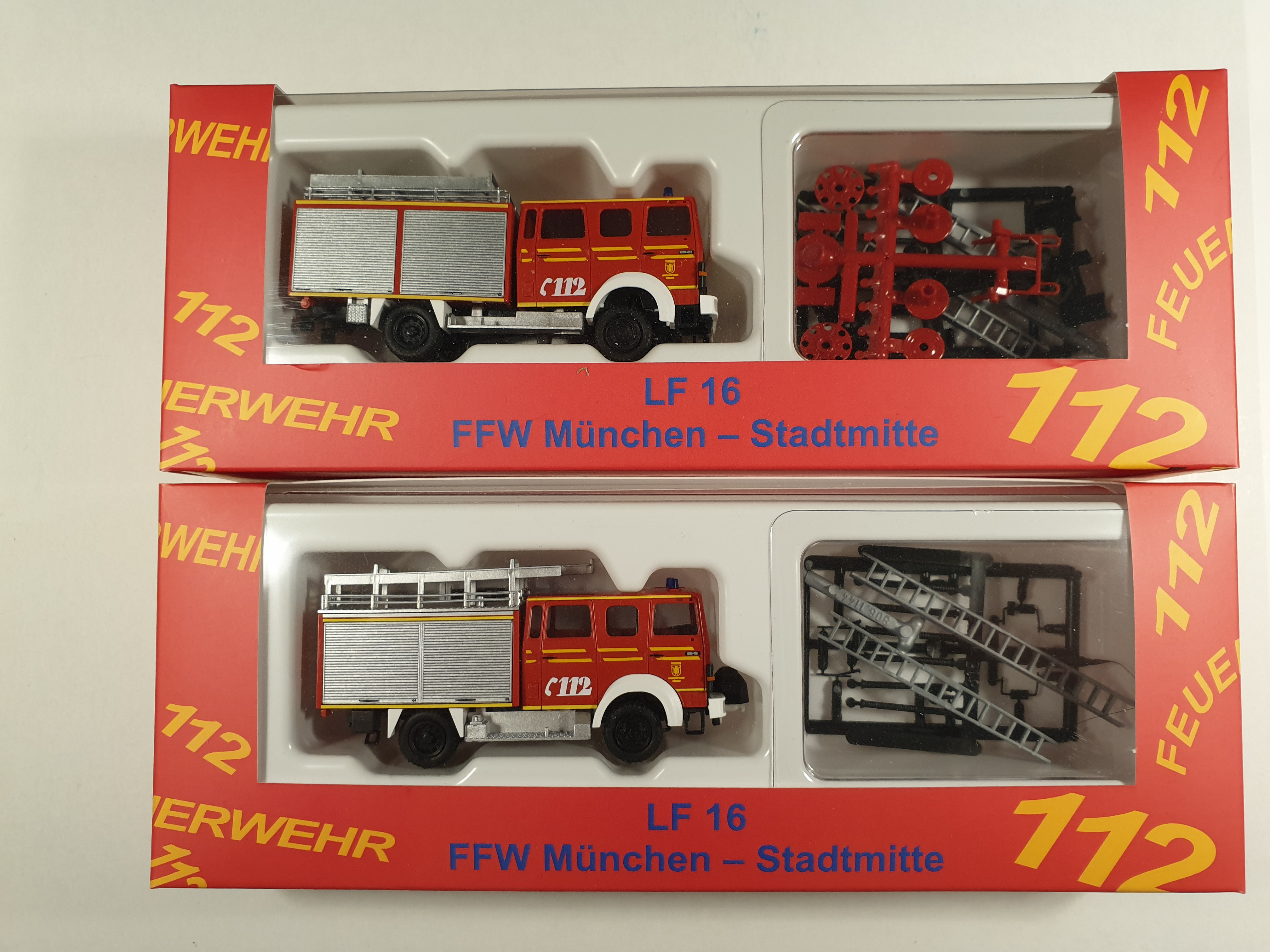 Set Rietze IVECO MK LF16 + LF 16-TS Feuerwehr München Stadtmitte. ( 2 Varianten )