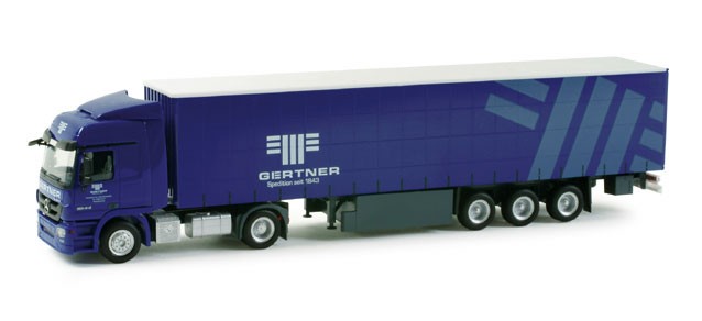 Herpa MB Actros L Gardinenplanen-SZ "Gertner" 