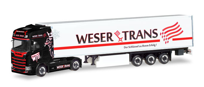 Herpa Scania CS Kühlkoffer-SZ "Weser Trans"