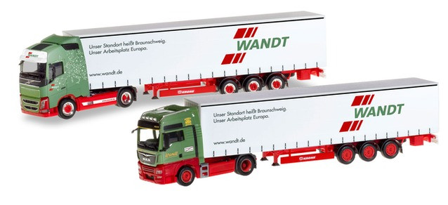 Herpa Jubiläumsset mit zwei Modellen "80 Jahre Spedition Wandt" 