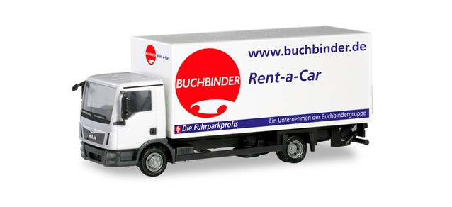 Herpa MAN TGL mit Ladebordwand /"Buchbinder Autovermietung"