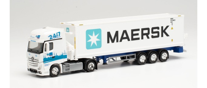 Herpa MB Actros Gigaspace Seitenlader-Sattelzug „GDH / Maersk“ (Hamburg)