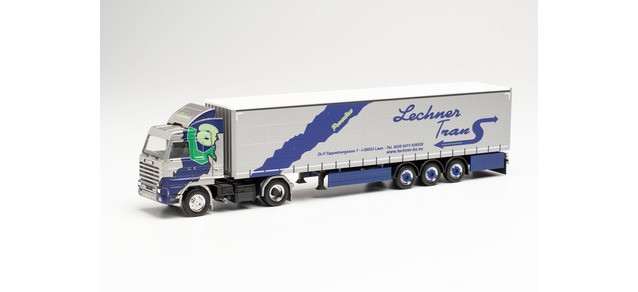 Herpa Scania 143 420 V8 Streamline Gardinenplanen-Sattelzug „Lechner Trans“ (Italien/Lasa)