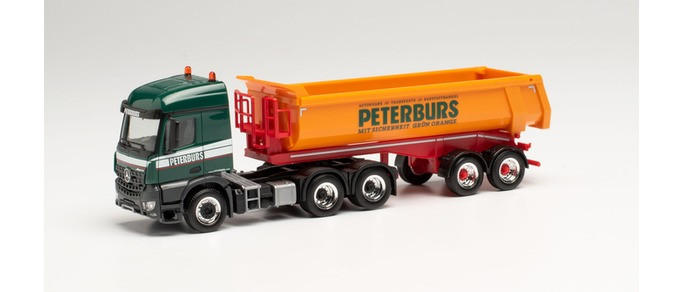 Herpa Mercedes-Benz Arocs 6x4 Rundmulden-Sattelzug „Peterburs“