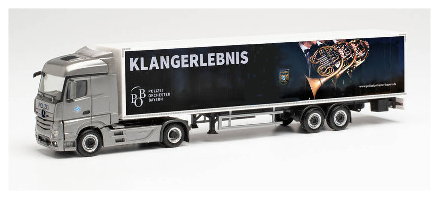 Herpa MB Actros Streamspace 2.5 Koffer-Sattelzug "Polizeiorchester Bayern“