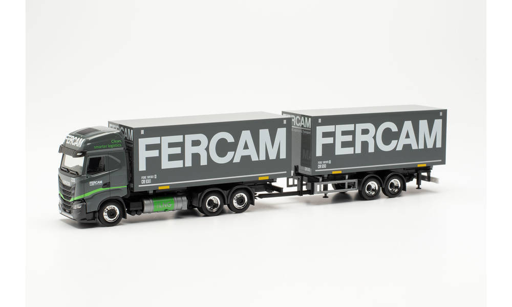 Herpa Iveco S-Way LNG Wechselkoffer-Hängerzug "Fercam"