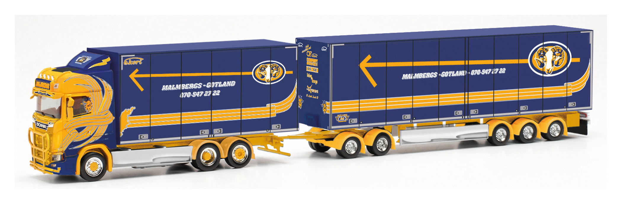 Herpa Scania CS 20 HD Schwedencombi „Malmbergs Akeri“