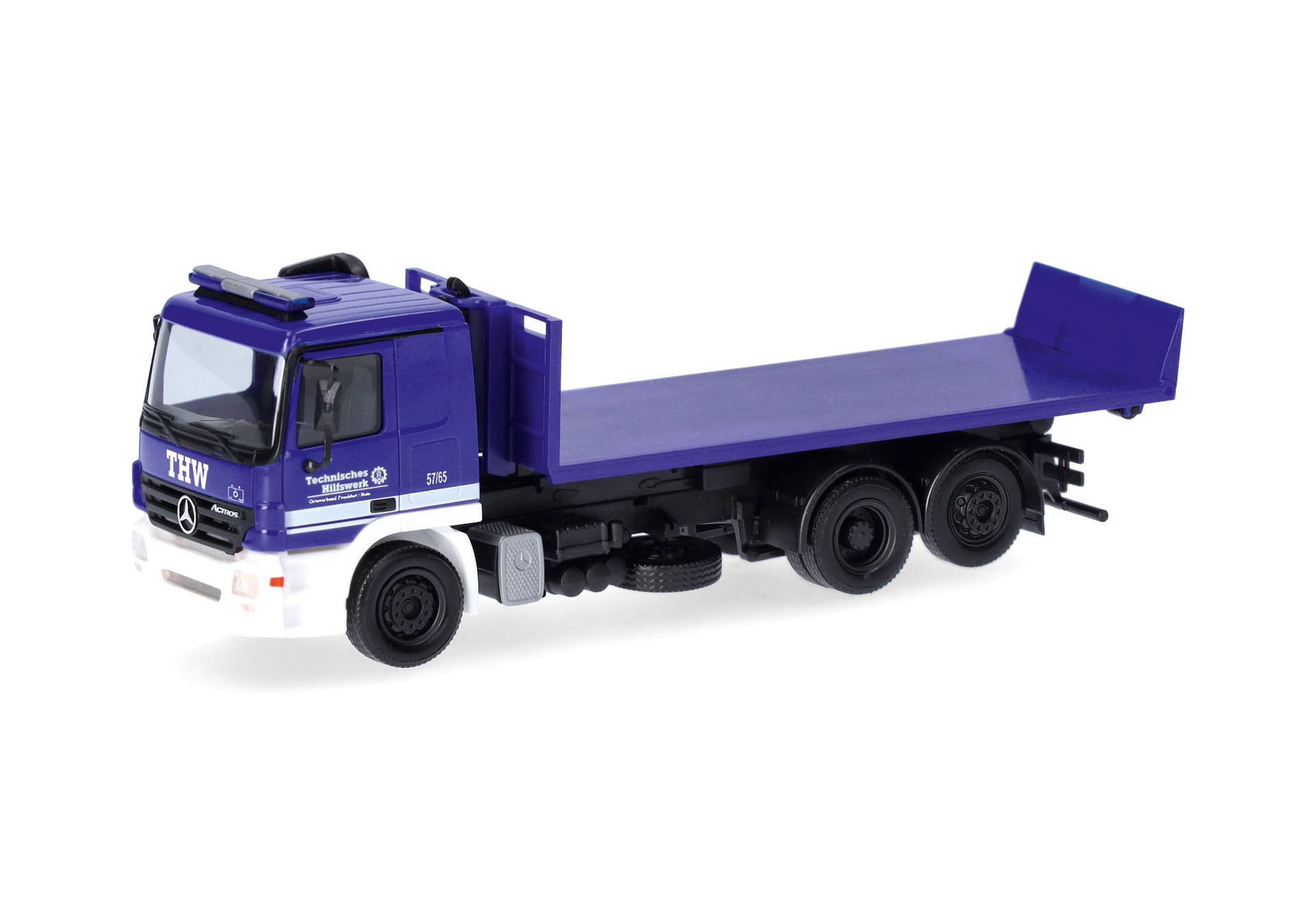 Herpa MB Actros WLF mit Abrollflat "THW Frankfurt/Main" , NH 11-12/26