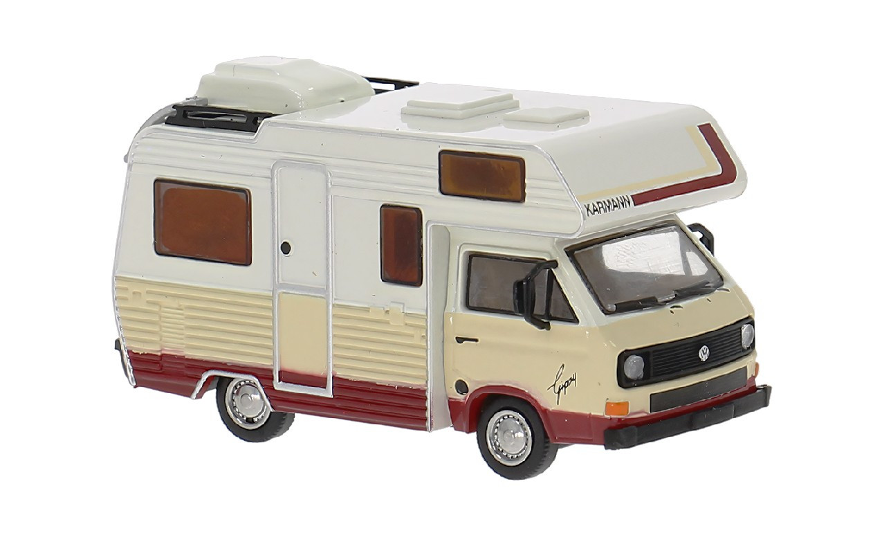 Brekina VW T3 Camper 'Gipsy' von Karmann, weiß/hellelfenbein