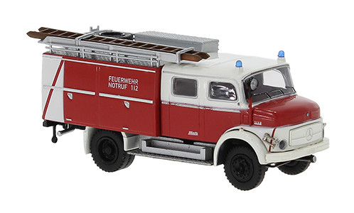 Brekina MB  LAF 1113 TLF 16, rot/weiss, Feuerwehr Hessen, 1972, Aufbau Klappen