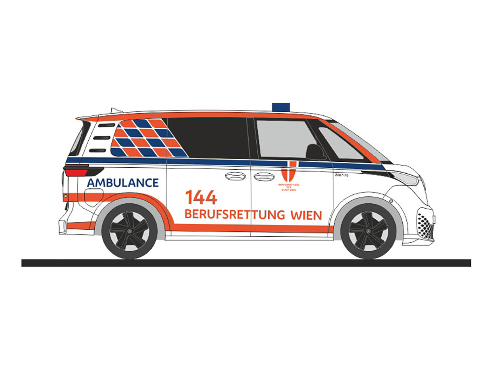 Rietze VW ID.Buzz People „Berufsrettung Wien (AT)“, NH 07-08/24