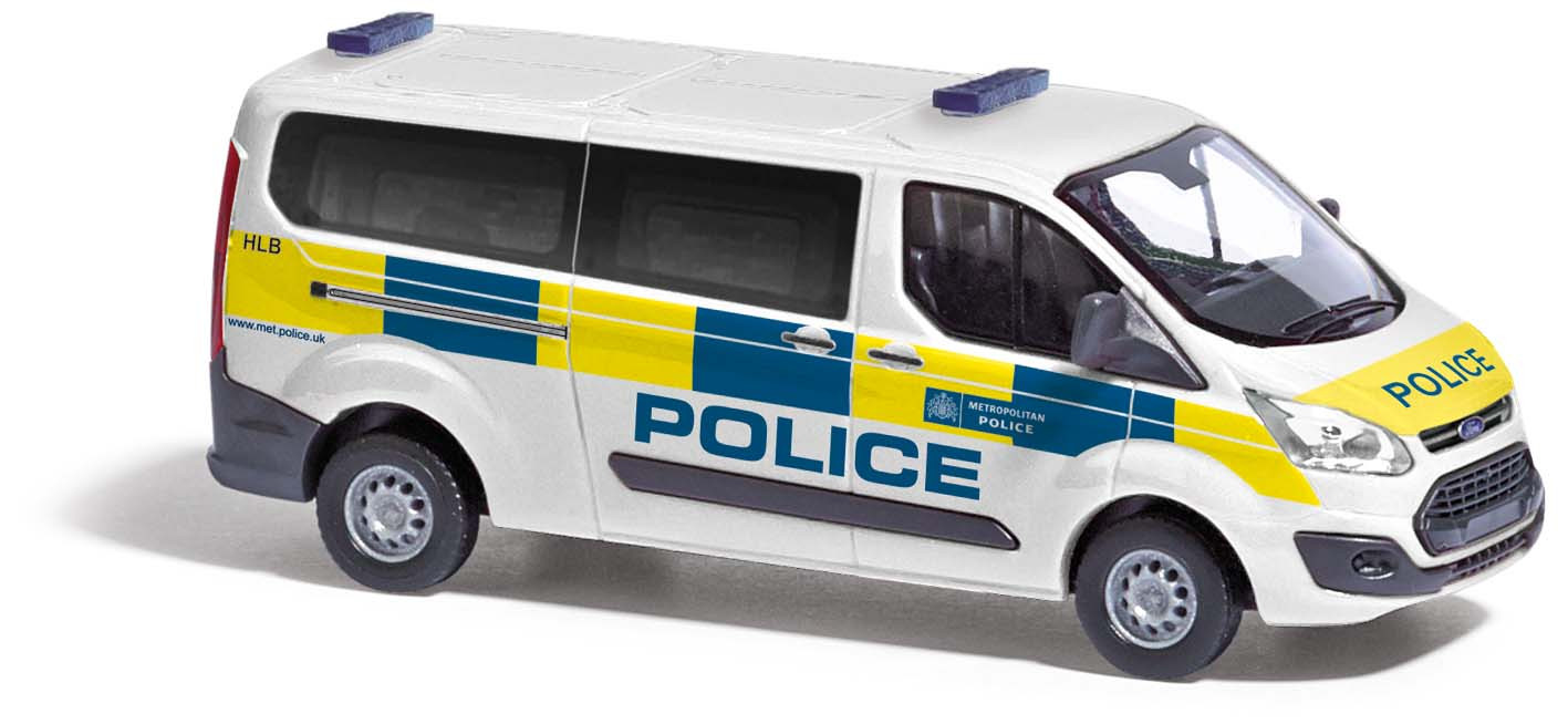 Busch Ford Transit Custom Bus Police (GB), NH 08 / 22,(Vorbestellung / Modell noch nicht lieferbar !!!)