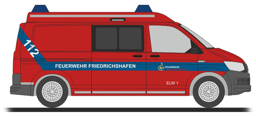 Rietze VW T6 ELW „Feuerwehr Friedrichshafen“, NH 07-08/23