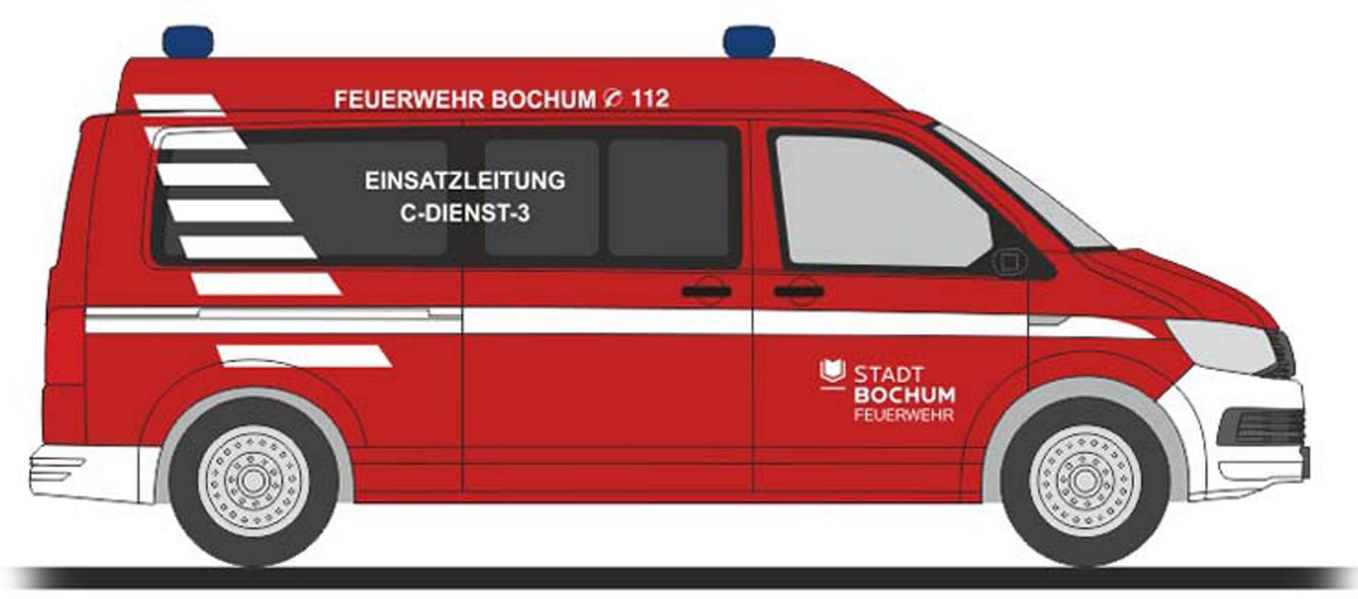 Rietze VW T6 MD " Feuerwehr Bochum C-Dienst", NH 01-02 / 22,