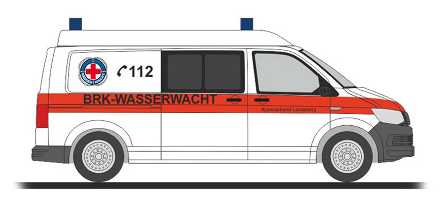 Rietze VW T6 MD " Wasserwacht Landsberg a.Lech ", NH 01-02 / 22, 