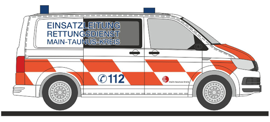 Rietze-Einsatz Serie VW T6 ELW „Rettungsdienst Main-Taunus-Kreis“, NH 07-08/23