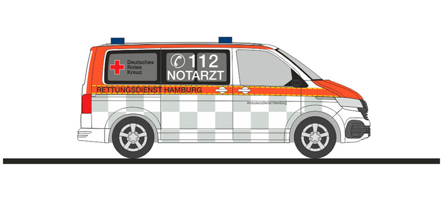 Rietze  VW T6.1. DRK Ambulanzdienst Hamburg