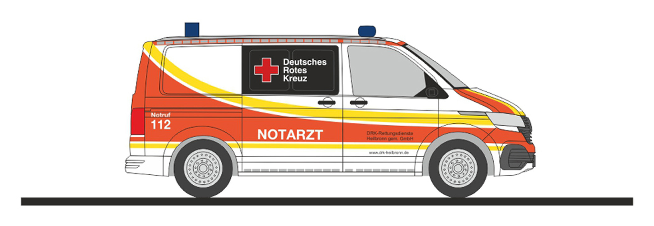 Rietze Einsatz-Serie VW T6.1 KR NEF "DRK Heilbronn", NH 03-04 / 23