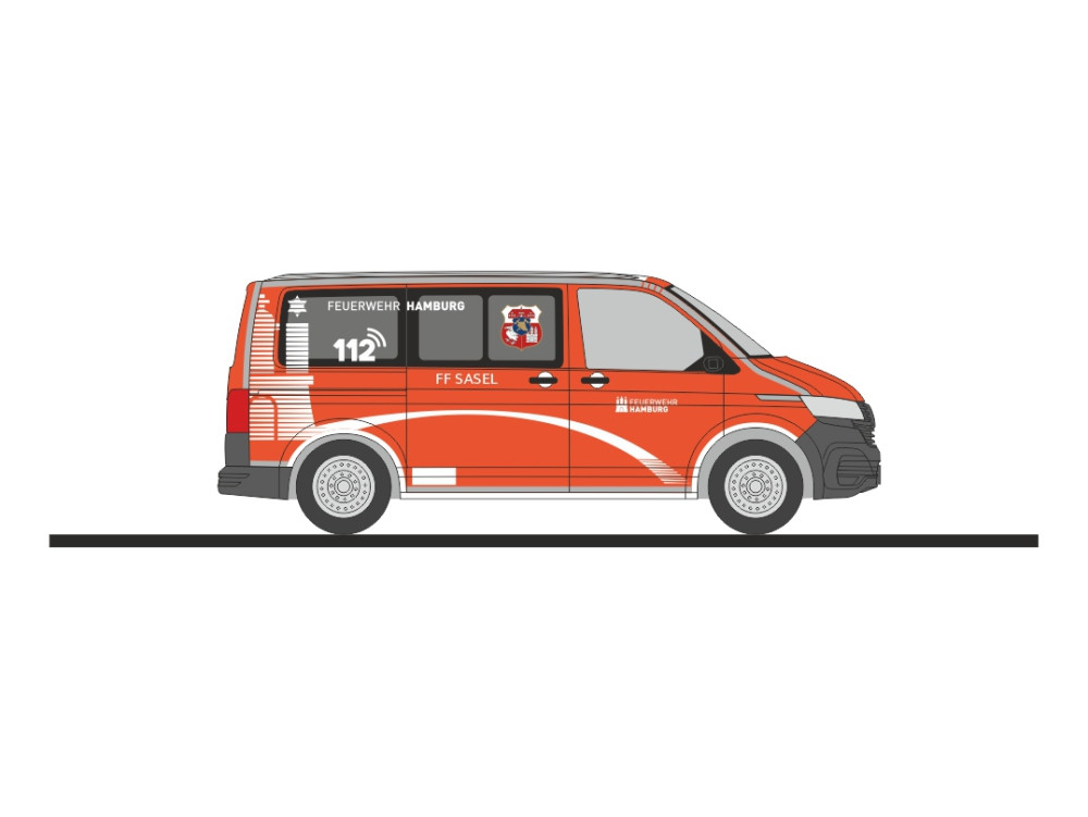 Rietze VW T6.1 " Feuerwehr Hamburg Sasel ", NH 07-08/26