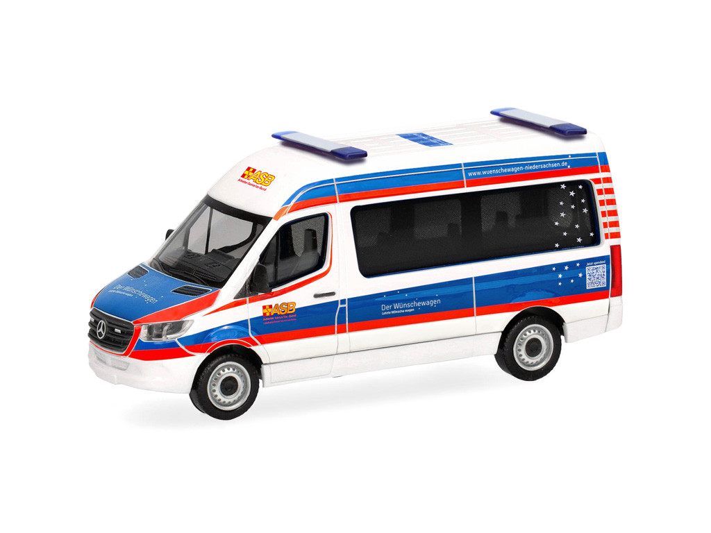 Herpa MB Sprinter 18 KTW " ASB Wünschewagen Niedersachsen " ,Sondermodell Interschutz 26