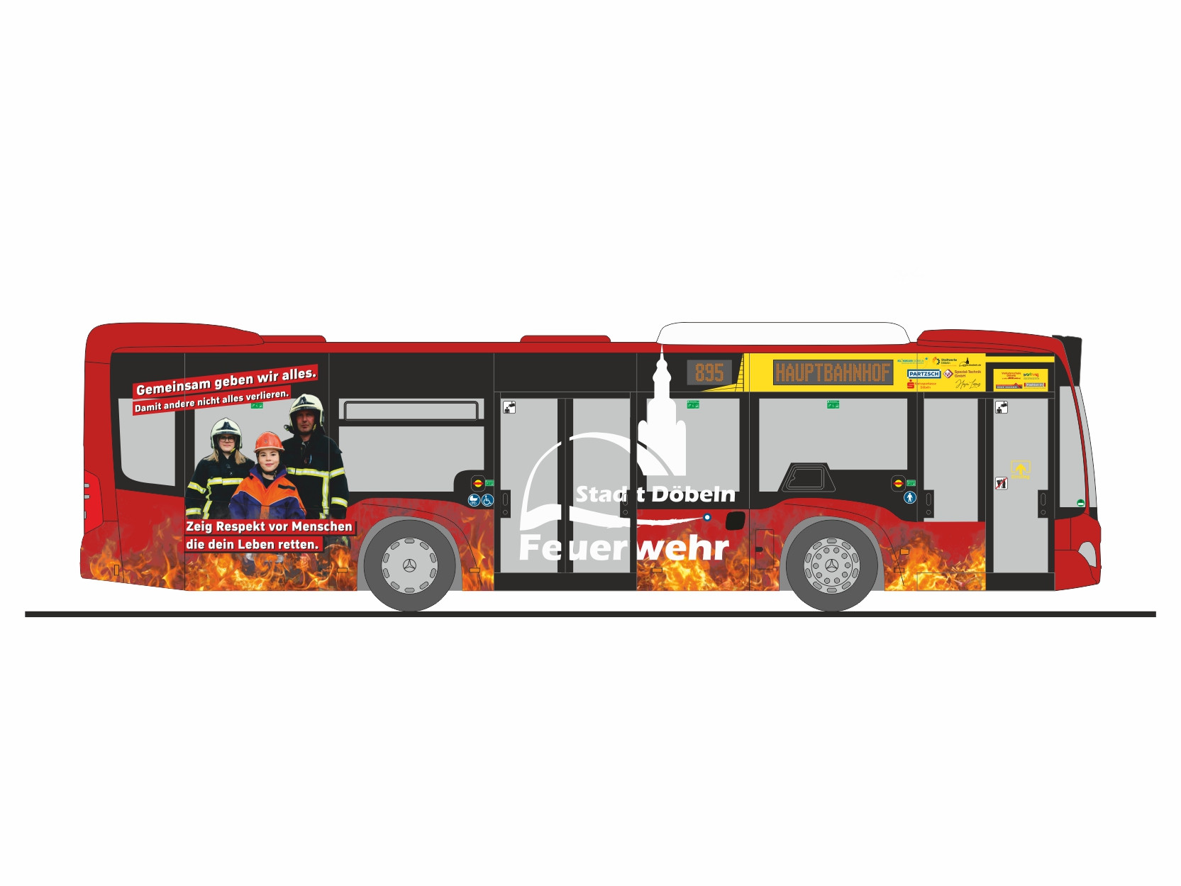Rietze MB Citaro K 12. " Regiobus Mittelsachsen Feuerwehr Döbeln", NH 07-08/25
