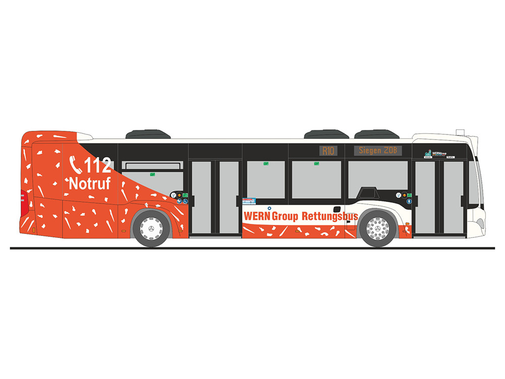 Rietze Einstz-Serie MB Citaro Rettungsbus „VWS Siegen“, NH 09-10/24