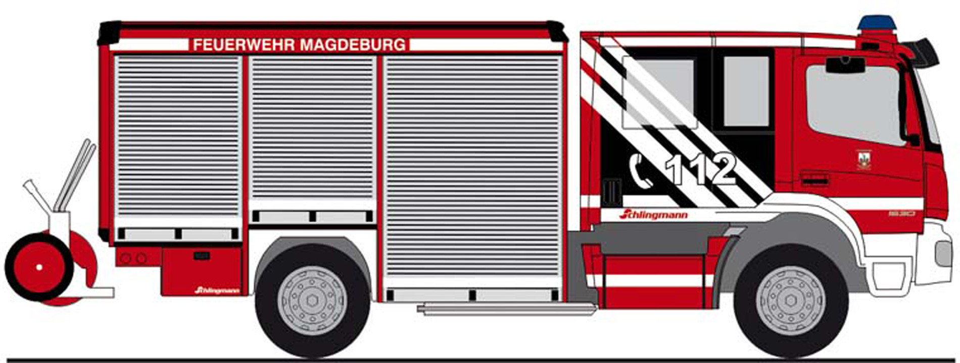 Rietze MB Atego Varus HLF " Feuerwehr Magdeburg  ", NH 01-02/21,