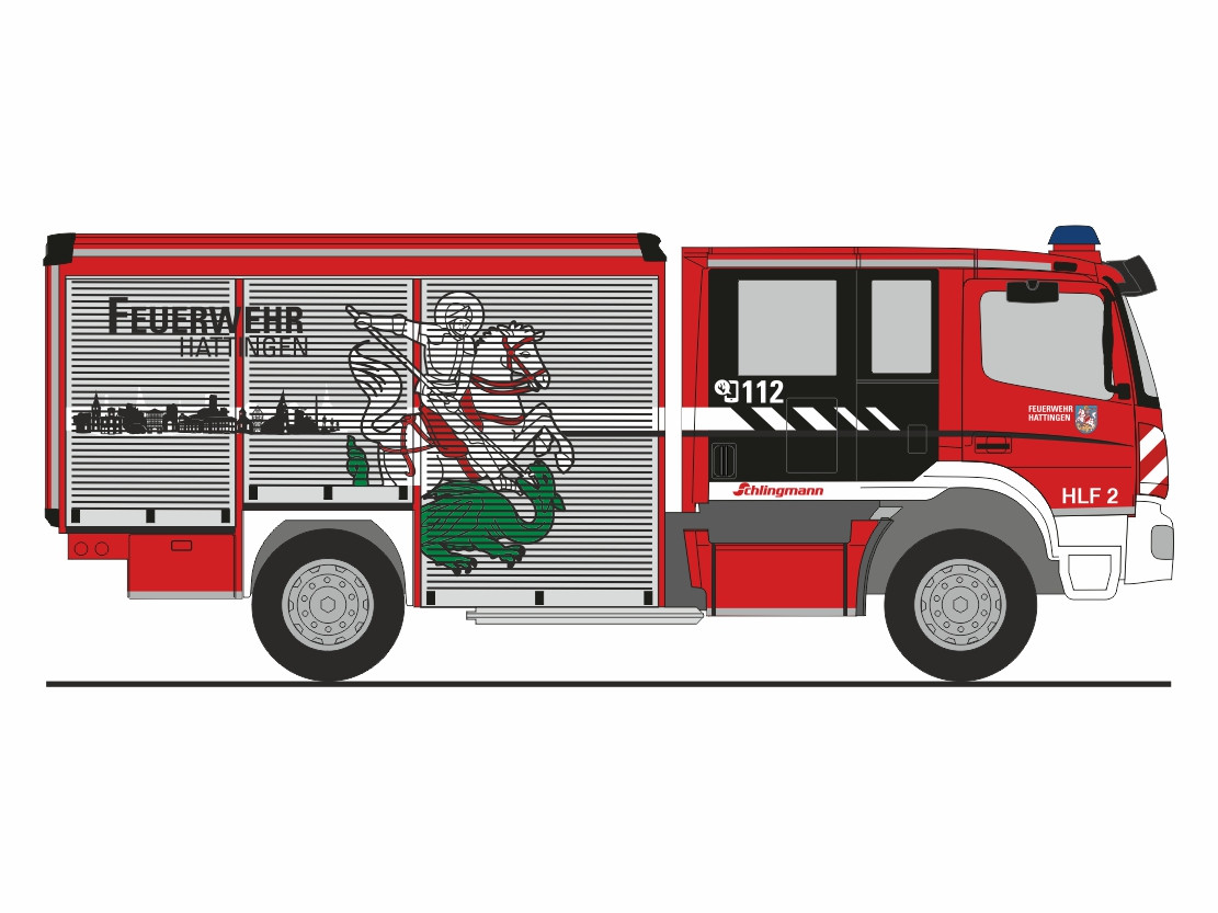 Rietze MB Atego Varus HLF. "Feuerwehr Hattingen", NH 07-08/25